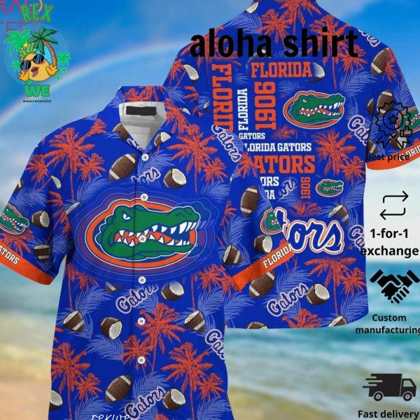 NCAA Florida Gators Coconut Blue Orange Hawaiian Shirt