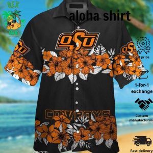 Oklahoma State Cowboys Short Sleeve Button Up Tropical Hawaiian Shirt VER030