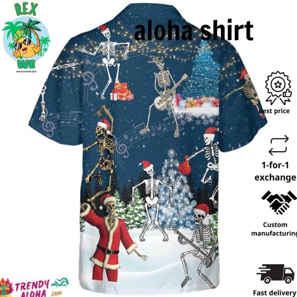 XRay Christmas Dancing Skeletons Hawaiian Shirt Funny Christmas Shirt Gift For Christmas